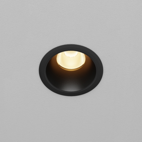 Встраиваемый светильник Dip черный круглый 11