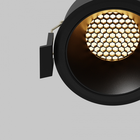 Встраиваемый светильник Dip черный круглый 10