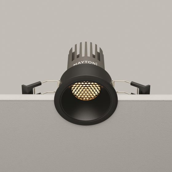 Встраиваемый светильник Dip черный круглый 4