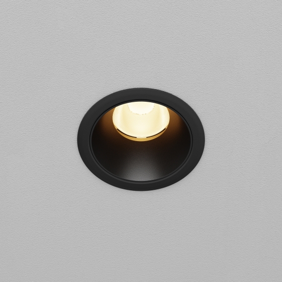 Встраиваемый светильник Dip черный круглый 6