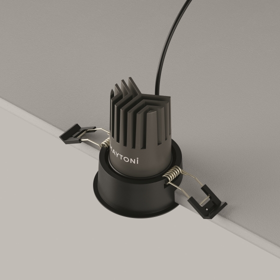 Встраиваемый светильник Dip черный круглый 3