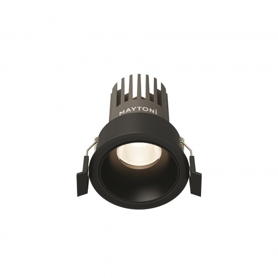 Встраиваемый светильник Dip черный круглый 1