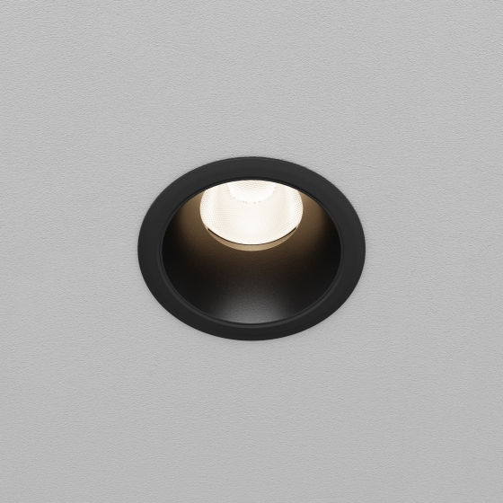 Встраиваемый светильник Dip черный круглый 9