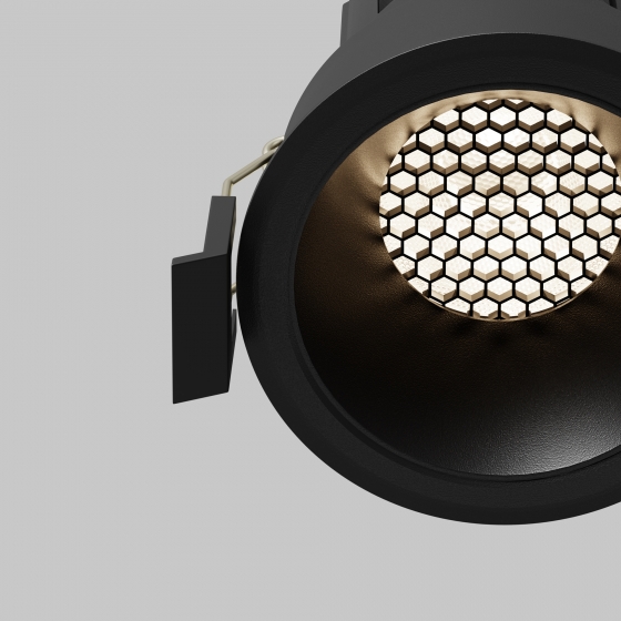 Встраиваемый светильник Dip черный круглый 11