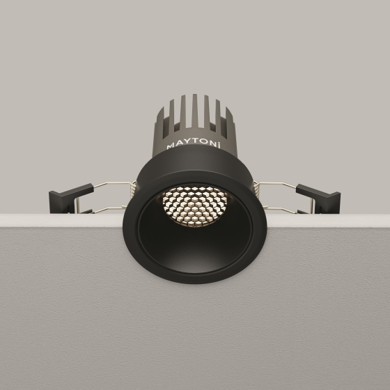 Встраиваемый светильник Dip черный круглый 4