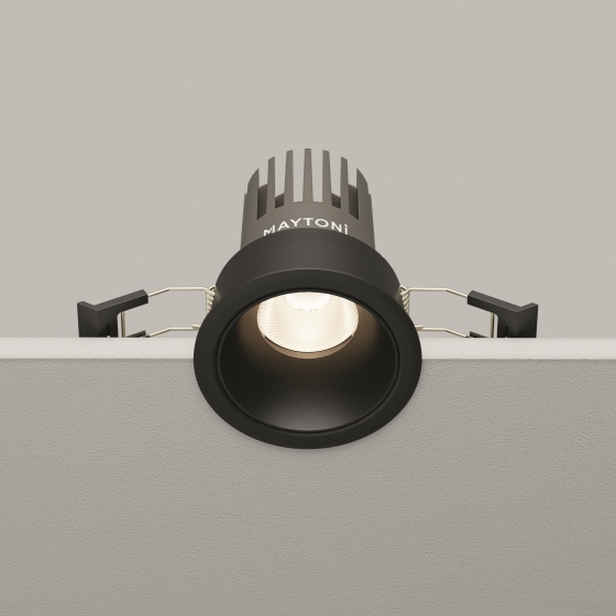 Встраиваемый светильник Dip черный круглый 2