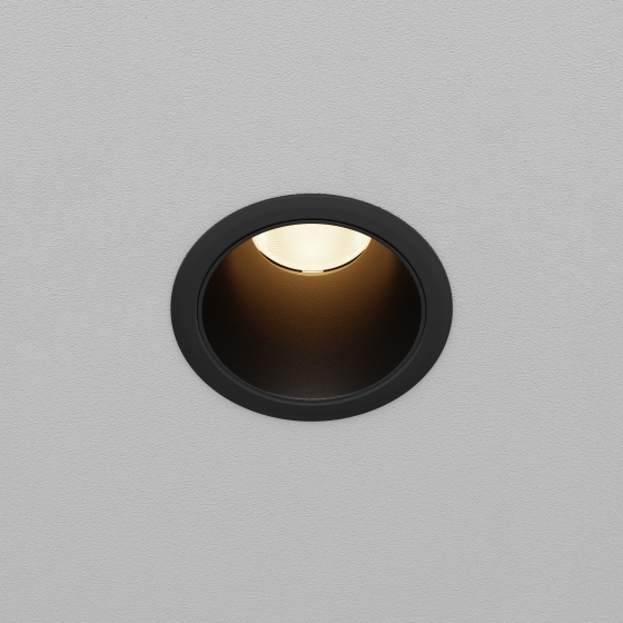 Встраиваемый светильник Dip черный круглый 6