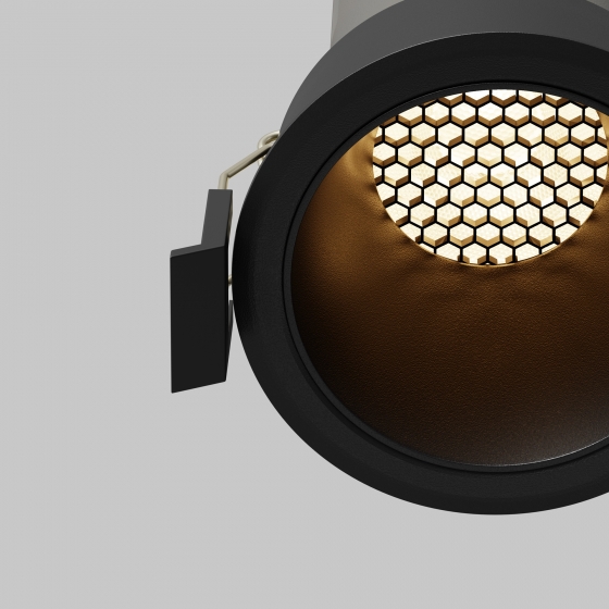 Встраиваемый светильник Dip черный круглый 9