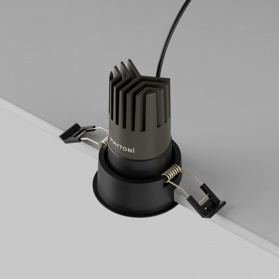 Встраиваемый светильник Dip черный круглый 3