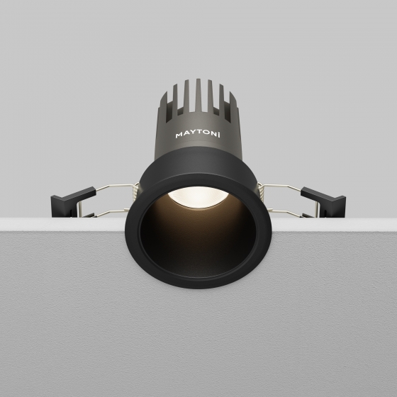 Встраиваемый светильник Dip черный круглый 2