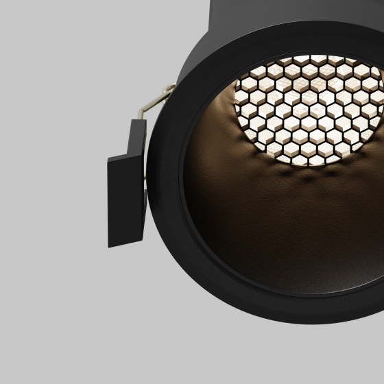 Встраиваемый светильник Dip черный круглый 10