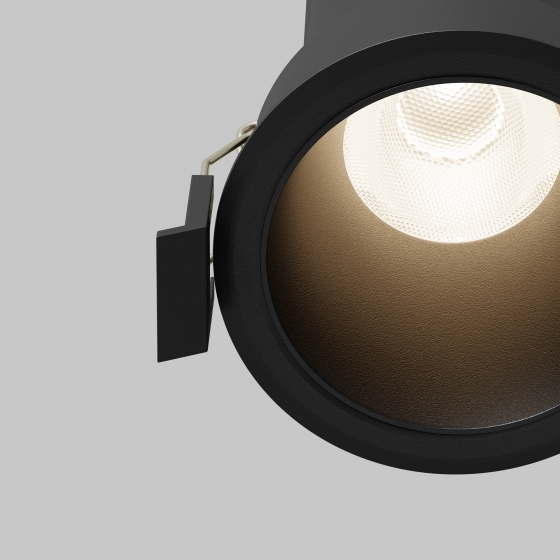 Встраиваемый светильник Dip черный круглый 7