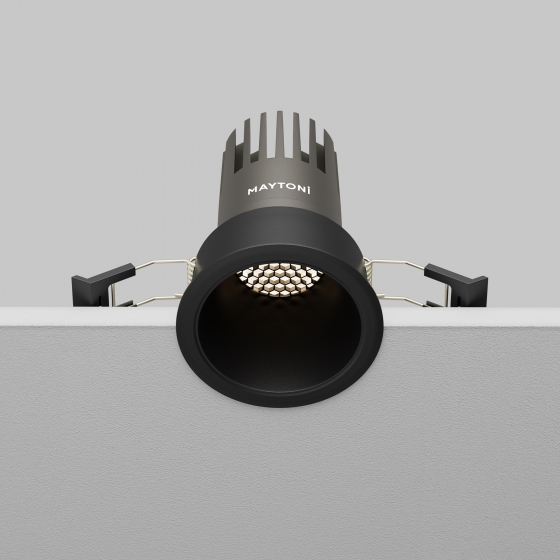 Встраиваемый светильник Dip черный круглый 4