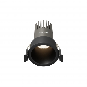 Встраиваемый светильник Dip черный круглый