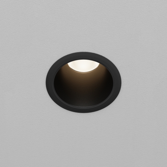 Встраиваемый светильник Dip черный круглый 8
