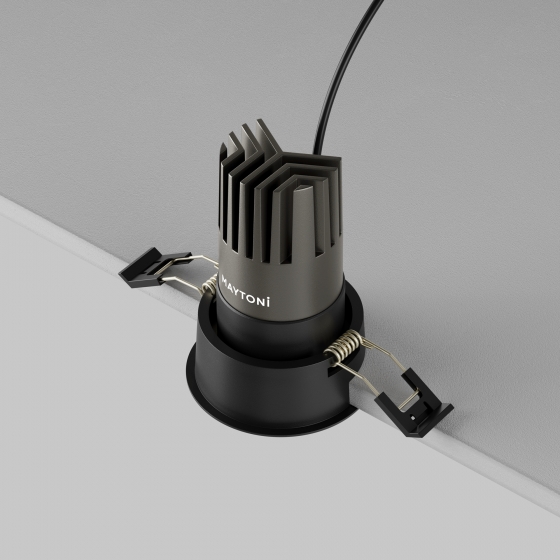 Встраиваемый светильник Dip черный круглый 3