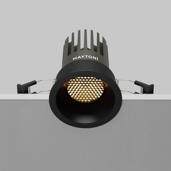 Встраиваемый светильник Dip черный круглый 4