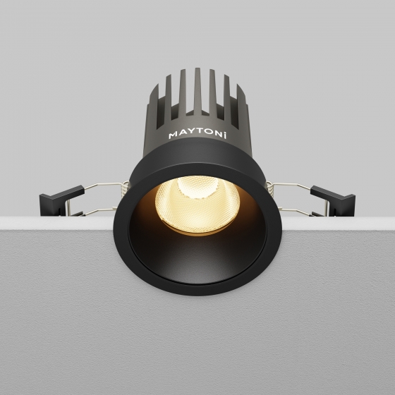 Встраиваемый светильник Dip черный круглый 2