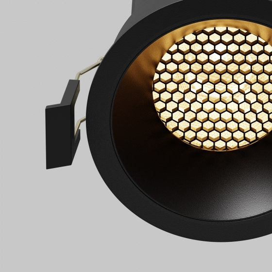 Встраиваемый светильник Dip черный круглый 10