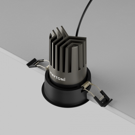 Встраиваемый светильник Dip черный круглый 3