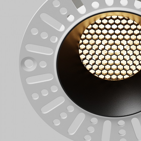 Встраиваемый светильник Dip черный круглый 6