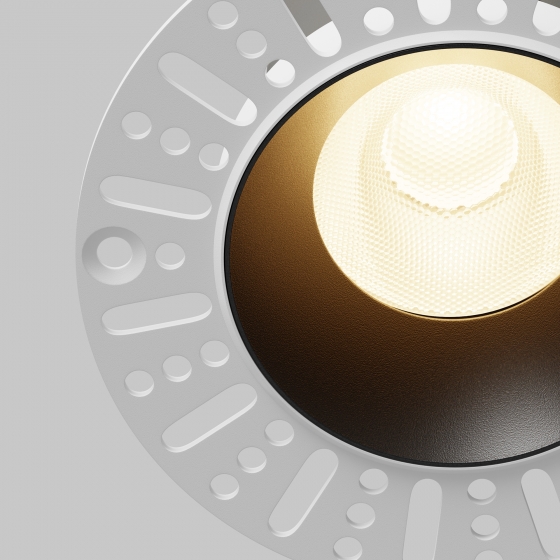 Встраиваемый светильник Dip черный круглый 8