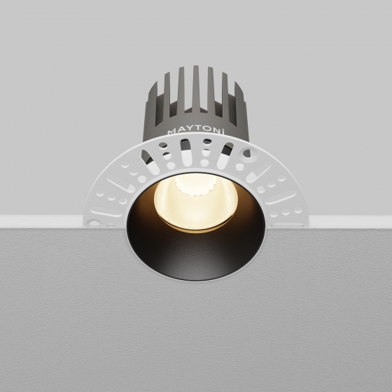 Встраиваемый светильник Dip черный круглый 10