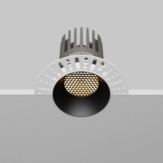 Встраиваемый светильник Dip черный круглый 4