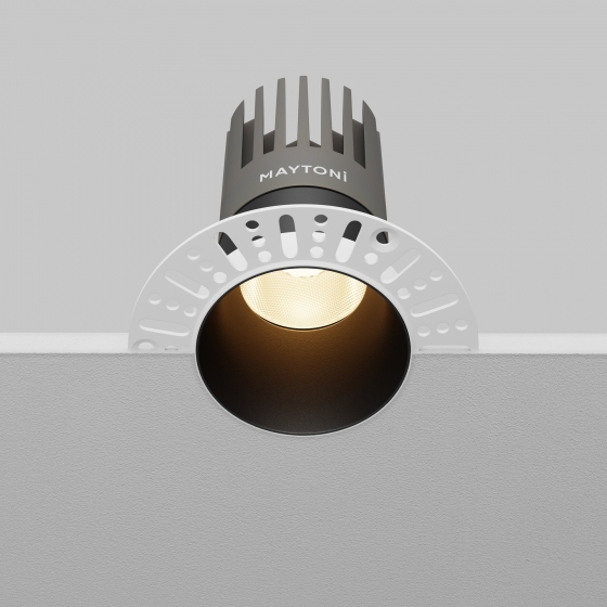 Встраиваемый светильник Dip черный круглый 4