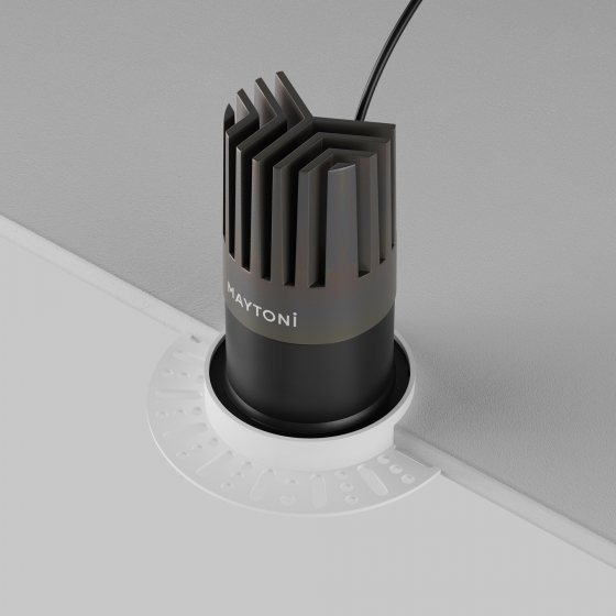 Встраиваемый светильник Dip черный круглый 6