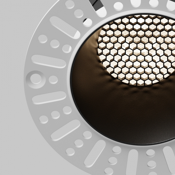 Встраиваемый светильник Dip круглый черный 10