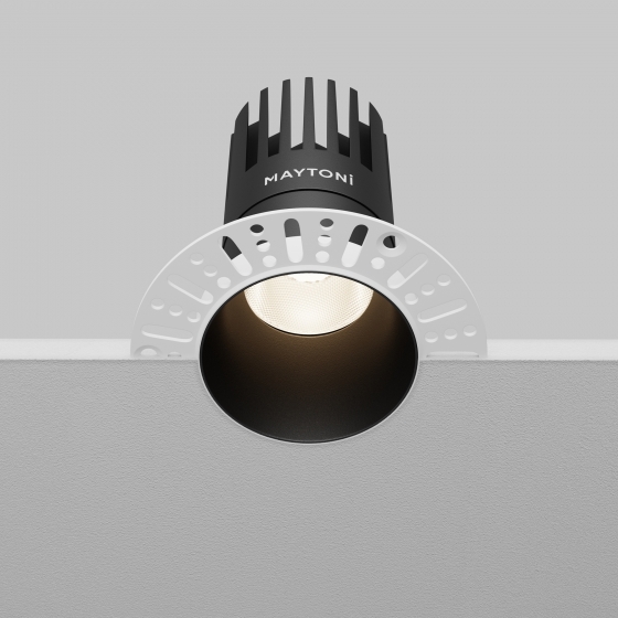 Встраиваемый светильник Dip круглый черный 4