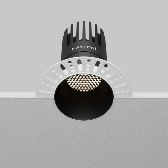 Встраиваемый светильник Dip круглый черный 8