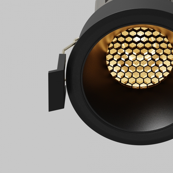 Встраиваемый светильник Dip черный круглый 5