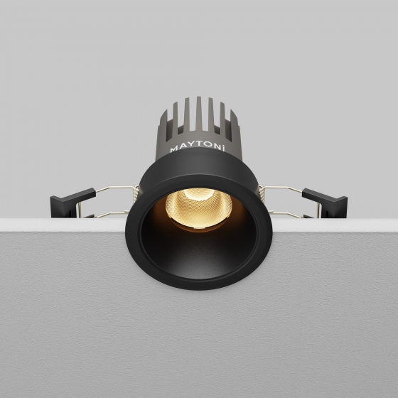 Встраиваемый светильник Dip черный круглый 9