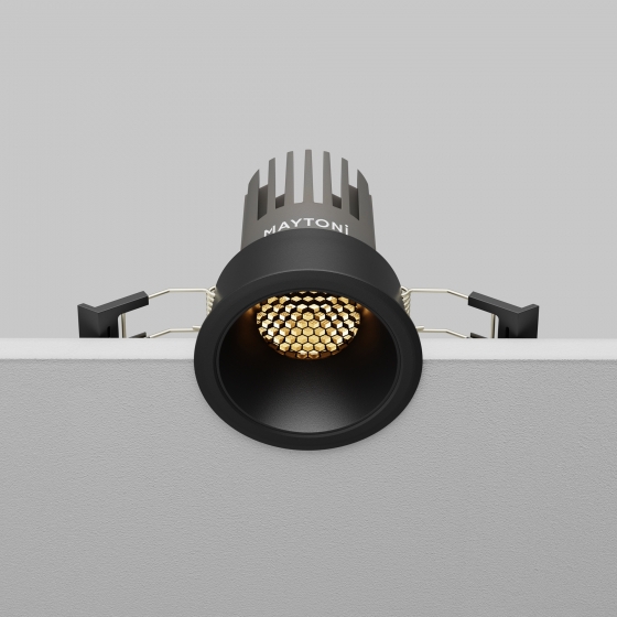 Встраиваемый светильник Dip черный круглый 3