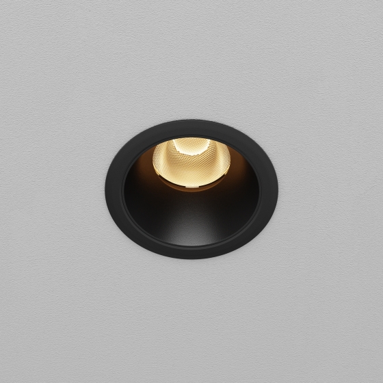 Встраиваемый светильник Dip черный круглый 8