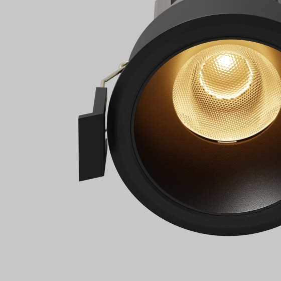 Встраиваемый светильник Dip черный круглый 7