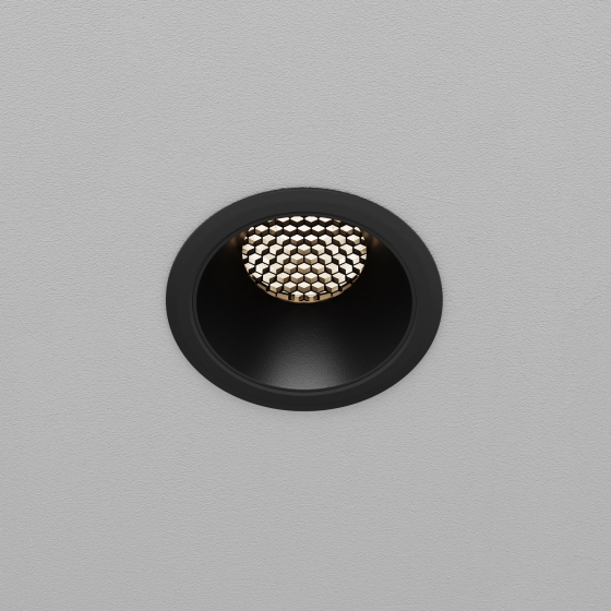 Встраиваемый светильник Dip черный круглый 10