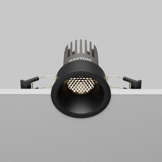 Встраиваемый светильник Dip черный круглый 9