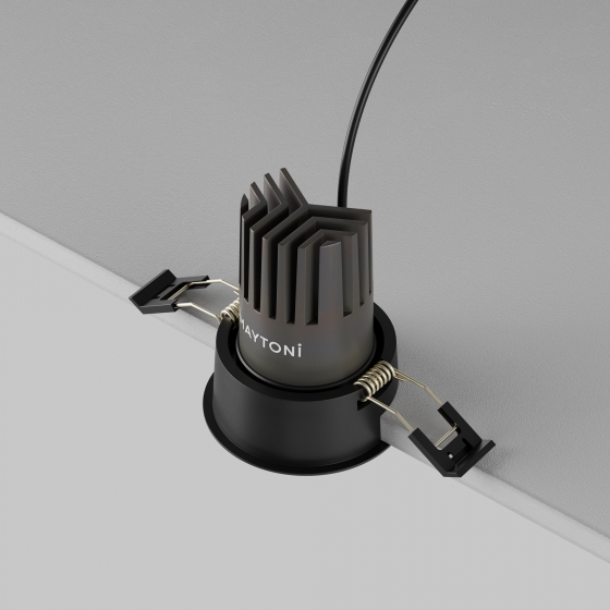 Встраиваемый светильник Dip черный круглый 7