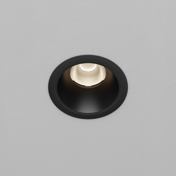 Встраиваемый светильник Dip черный круглый 4