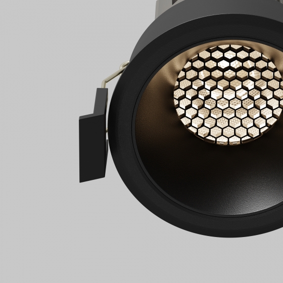 Встраиваемый светильник Dip черный круглый 11