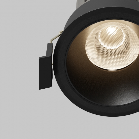 Встраиваемый светильник Dip черный круглый 13