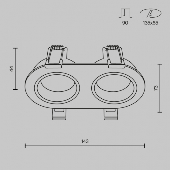 Встраиваемый светильник Share черный круглый 7