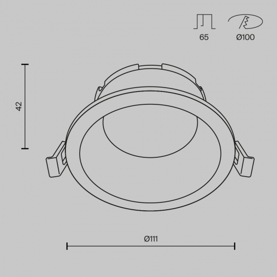 Встраиваемый светильник Share круглый белый 7