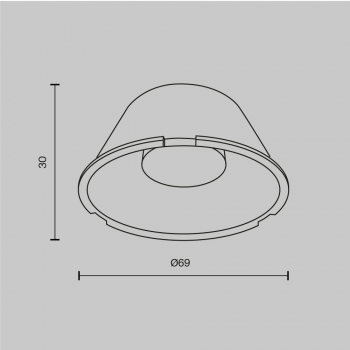 Линза Focus Led ⌀69mm 60° прозрачная
