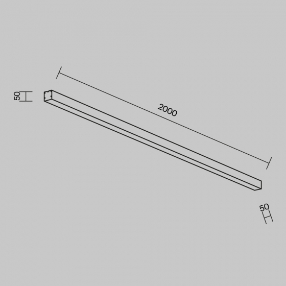 Линейный светильник Накладной Черный 200 см 8