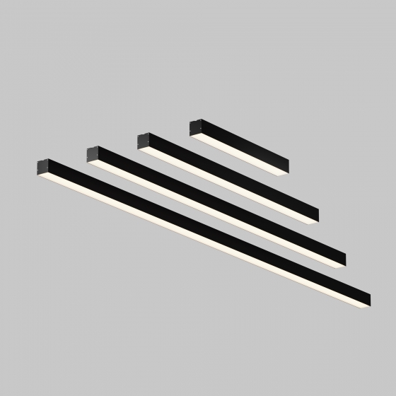 Линейный светильник Накладной Черный 200 см 6