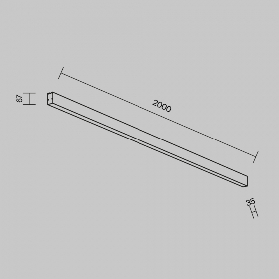 Линейный светильник Накладной Серебро 200 см 7